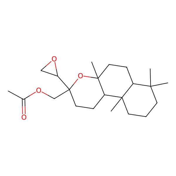 2D Structure of [(3S,4aS,6aR,10aR,10bS)-4a,7,7,10a-tetramethyl-3-[(2S)-oxiran-2-yl]-2,5,6,6a,8,9,10,10b-octahydro-1H-benzo[f]chromen-3-yl]methyl acetate