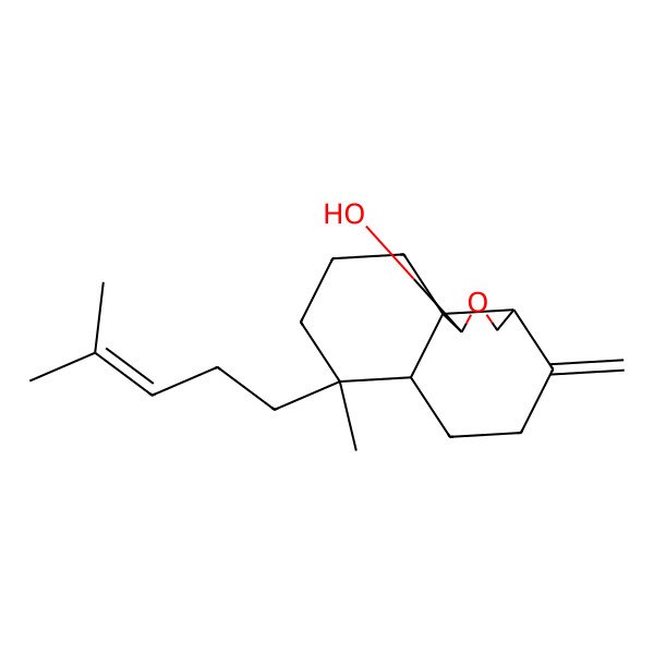 2D Structure of 7-methyl-4-methylidene-7-(4-methylpent-3-enyl)-3,3a,5,6,6a,8,9,10-octahydro-1H-benzo[h][2]benzofuran-1-ol