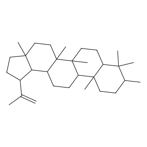 2D Structure of 3a,5a,5b,8,8,9,11a-Heptamethyl-1-prop-1-en-2-yl-1,2,3,4,5,6,7,7a,9,10,11,11b,12,13,13a,13b-hexadecahydrocyclopenta[a]chrysene