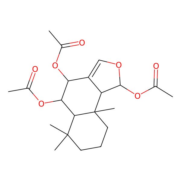 2D Structure of [(1S,4S,5S,5aS,9aS,9bR)-1,4-diacetyloxy-6,6,9a-trimethyl-1,4,5,5a,7,8,9,9b-octahydrobenzo[e][2]benzofuran-5-yl] acetate