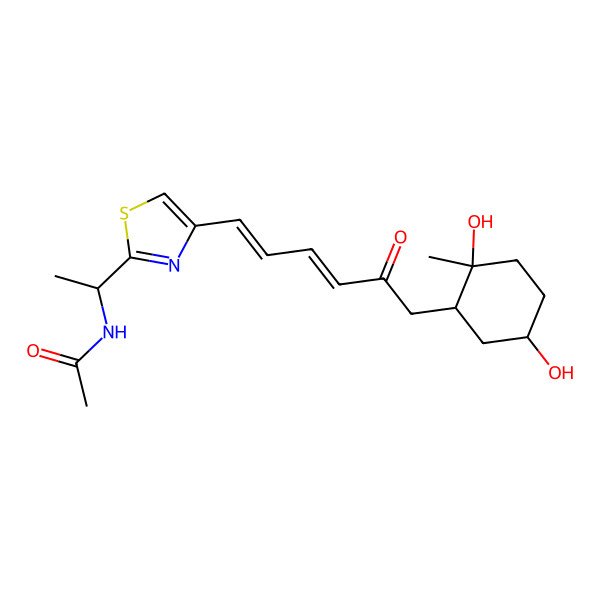 2D Structure of N-[(1R)-1-[4-[(1Z,3E)-6-[(1R,2S,5S)-2,5-dihydroxy-2-methylcyclohexyl]-5-oxohexa-1,3-dienyl]-1,3-thiazol-2-yl]ethyl]acetamide