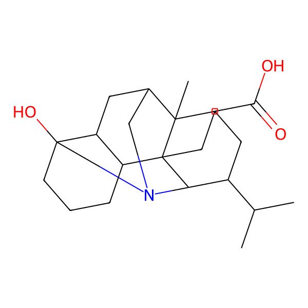 2D Structure of 3-[(2S,3R,7R,8S,13S,14R)-7-hydroxy-1-methyl-14-propan-2-yl-12-azapentacyclo[8.6.0.02,13.03,8.07,12]hexadecan-2-yl]propanoic acid