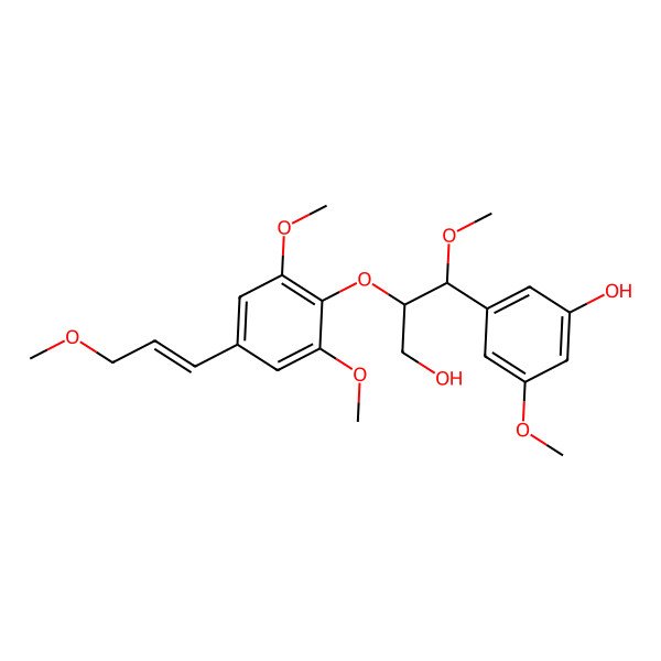 2D Structure of 3-[(1S,2S)-2-[2,6-dimethoxy-4-[(E)-3-methoxyprop-1-enyl]phenoxy]-3-hydroxy-1-methoxypropyl]-5-methoxyphenol