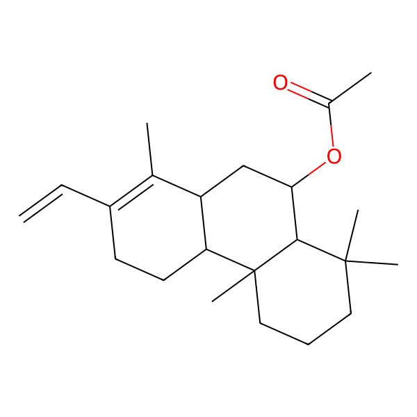 2D Structure of [(4aS,4bR,8aS,9R,10aR)-2-ethenyl-1,4b,8,8-tetramethyl-3,4,4a,5,6,7,8a,9,10,10a-decahydrophenanthren-9-yl] acetate