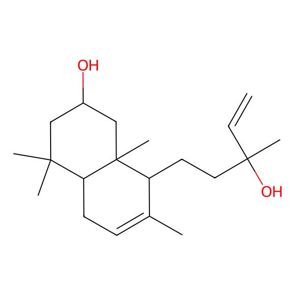 2D Structure of (2S,4aS,8S,8aS)-8-[(3R)-3-hydroxy-3-methylpent-4-enyl]-4,4,7,8a-tetramethyl-1,2,3,4a,5,8-hexahydronaphthalen-2-ol