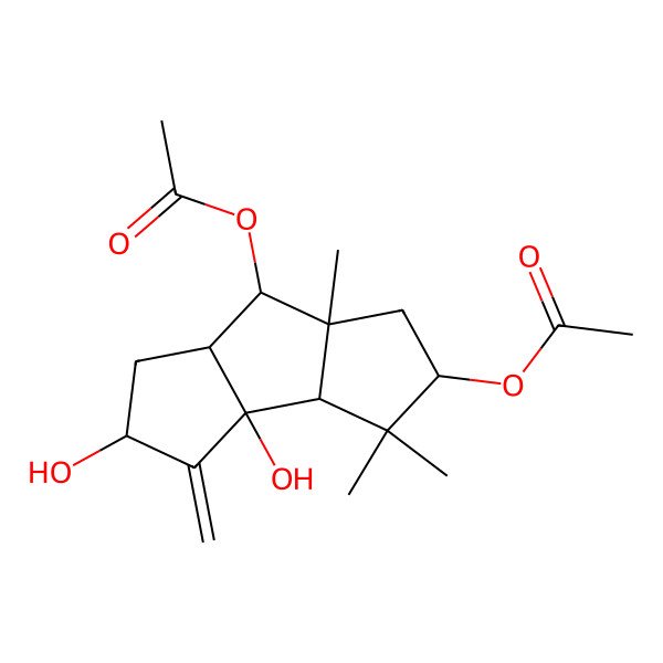 2D Structure of [(2S,3aS,3bS,5R,6aR,7S,7aS)-7-acetyloxy-2,3a-dihydroxy-4,4,6a-trimethyl-3-methylidene-2,3b,5,6,7,7a-hexahydro-1H-cyclopenta[a]pentalen-5-yl] acetate