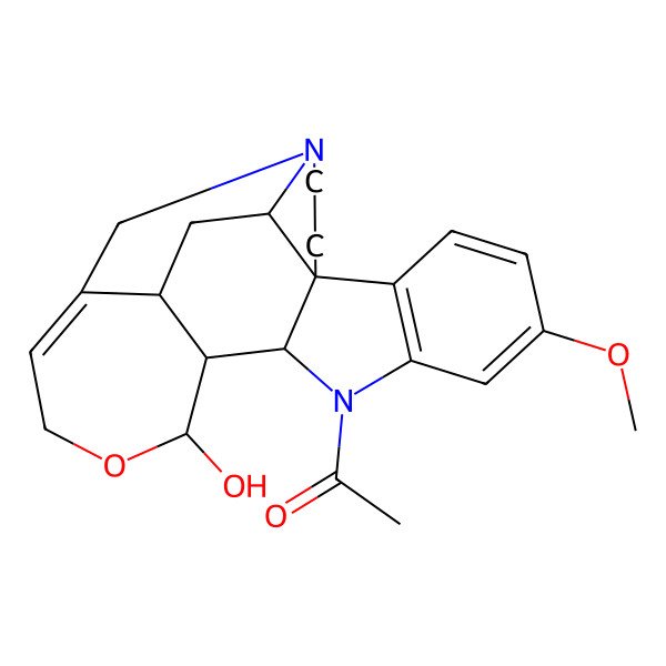 2D Structure of 1-[(4R,12R,13S,14S,19R,21S)-14-hydroxy-8-methoxy-15-oxa-1,11-diazahexacyclo[16.3.1.04,12.04,21.05,10.013,19]docosa-5(10),6,8,17-tetraen-11-yl]ethanone