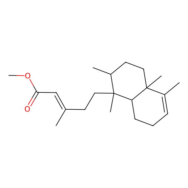 2D Structure of methyl (E)-5-[(1S,2R,4aR,8aR)-1,2,4a,5-tetramethyl-2,3,4,7,8,8a-hexahydronaphthalen-1-yl]-3-methylpent-2-enoate