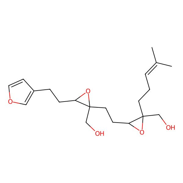 2D Structure of [(2S,3R)-3-[2-[(2S,3R)-3-[2-(furan-3-yl)ethyl]-2-(hydroxymethyl)oxiran-2-yl]ethyl]-2-(4-methylpent-3-enyl)oxiran-2-yl]methanol