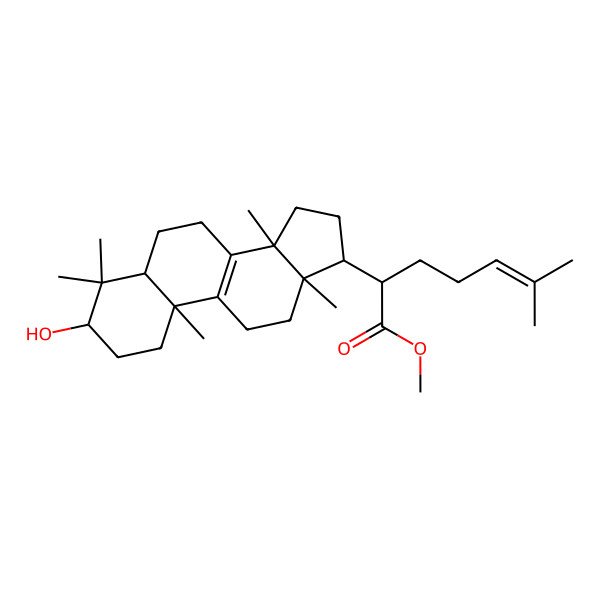 2D Structure of methyl 2-(3-hydroxy-4,4,10,13,14-pentamethyl-2,3,5,6,7,11,12,15,16,17-decahydro-1H-cyclopenta[a]phenanthren-17-yl)-6-methylhept-5-enoate