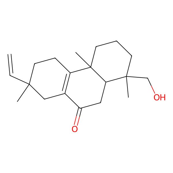 2D Structure of (1R,4aS,7S,10aR)-7-ethenyl-1-(hydroxymethyl)-1,4a,7-trimethyl-2,3,4,5,6,8,10,10a-octahydrophenanthren-9-one