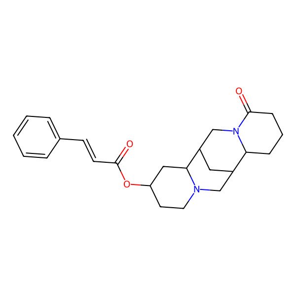 2D Structure of [(1R,2S,4S,9R,10R)-14-oxo-7,15-diazatetracyclo[7.7.1.02,7.010,15]heptadecan-4-yl] (E)-3-phenylprop-2-enoate