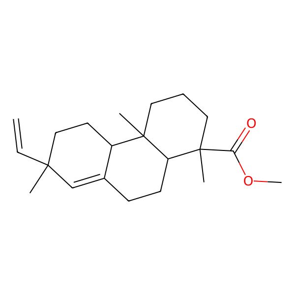 2D Structure of methyl (1S,4aS,4bR,7S,10aR)-7-ethenyl-1,4a,7-trimethyl-3,4,4b,5,6,9,10,10a-octahydro-2H-phenanthrene-1-carboxylate
