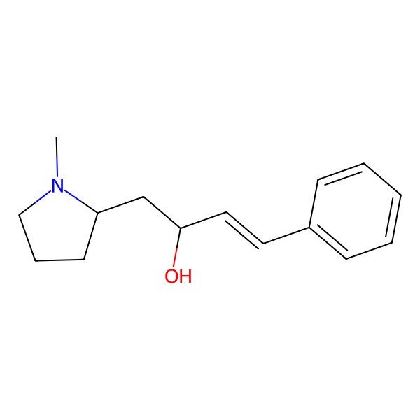 2D Structure of (E,2R)-1-[(2R)-1-methylpyrrolidin-2-yl]-4-phenylbut-3-en-2-ol