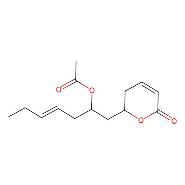 2D Structure of [(E,2R)-1-[(2R)-6-oxo-2,3-dihydropyran-2-yl]hept-4-en-2-yl] acetate