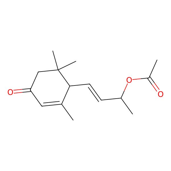 2D Structure of [(E,2R)-4-[(1R)-2,6,6-trimethyl-4-oxocyclohex-2-en-1-yl]but-3-en-2-yl] acetate