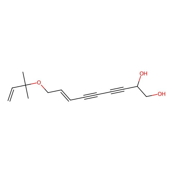 2D Structure of (E,2R)-9-(2-methylbut-3-en-2-yloxy)non-7-en-3,5-diyne-1,2-diol
