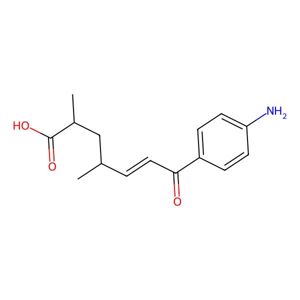 2D Structure of (E,2R,4S)-7-(4-aminophenyl)-2,4-dimethyl-7-oxohept-5-enoic acid