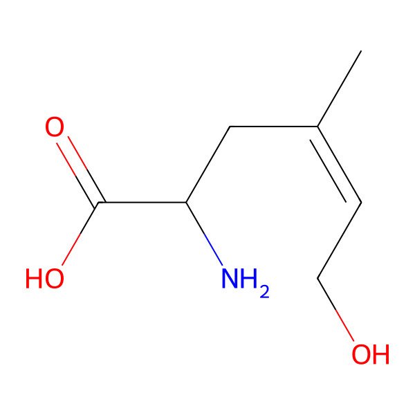 2D Structure of (E,2S)-2-amino-6-hydroxy-4-methylhex-4-enoic acid