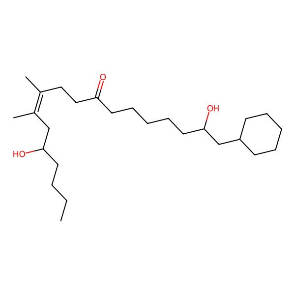 2D Structure of (E,2S,14S)-1-cyclohexyl-2,14-dihydroxy-11,12-dimethyloctadec-11-en-8-one