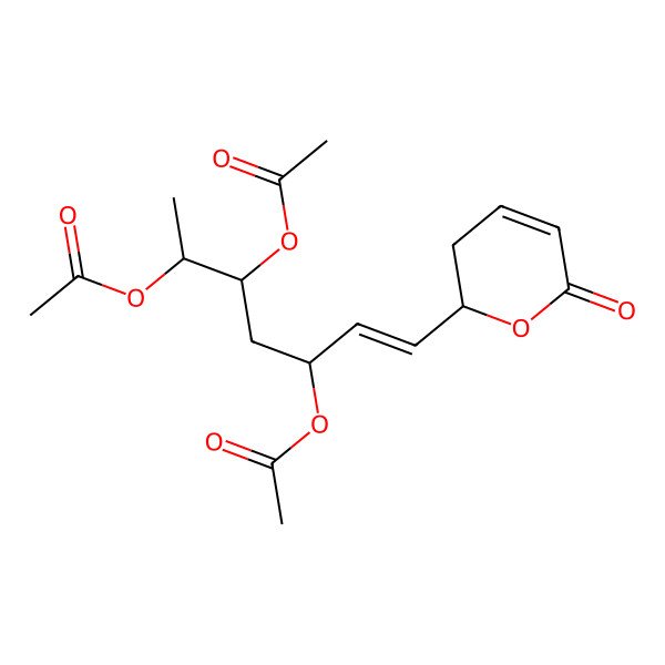2D Structure of [(E,2S,3R,5S)-3,5-diacetyloxy-7-[(2R)-6-oxo-2,3-dihydropyran-2-yl]hept-6-en-2-yl] acetate