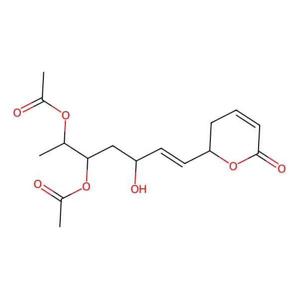 2D Structure of [(E,2S,3S,5S)-3-acetyloxy-5-hydroxy-7-[(2R)-6-oxo-2,3-dihydropyran-2-yl]hept-6-en-2-yl] acetate