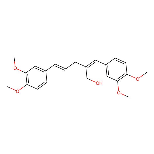 2D Structure of (E,2Z)-5-(3,4-dimethoxyphenyl)-2-[(3,4-dimethoxyphenyl)methylidene]pent-4-en-1-ol