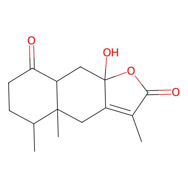 2D Structure of (4aS,5R,8aR,9aS)-9a-Hydroxy-3,4a,5-trimethyl-2,4,4a,5,6,7,8,8a,9,9a-decahydronaphtho[2,3-b]furan-2,8-dione