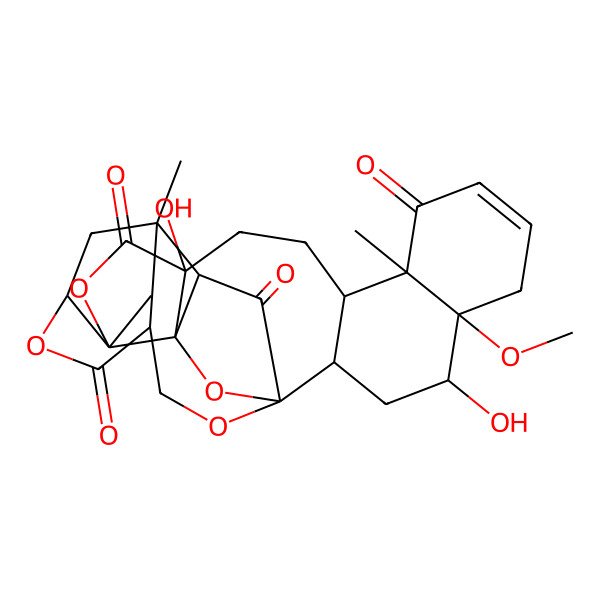 2D Structure of (1R,2S,5R,8S,9R,14R,15R,17R,18R,21S,24R,26S,27S)-5,15-dihydroxy-14-methoxy-2,9,26-trimethyl-3,19,23,28-tetraoxaoctacyclo[16.9.1.118,27.01,5.02,24.08,17.09,14.021,26]nonacos-11-ene-4,10,22,29-tetrone