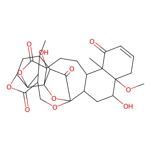 2D Structure of (1R,2S,5R,8S,9R,14R,15R,17R,18R,21S,24R,26S,27S)-5,15-dihydroxy-14-methoxy-2,9,26-trimethyl-3,19,23,28-tetraoxaoctacyclo[16.9.1.118,27.01,5.02,24.08,17.09,14.021,26]nonacos-11-ene-4,10,22,29-tetrone
