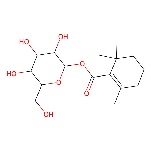 2D Structure of [(2S,3R,4S,5S,6R)-3,4,5-trihydroxy-6-(hydroxymethyl)oxan-2-yl] 2,6,6-trimethylcyclohexene-1-carboxylate