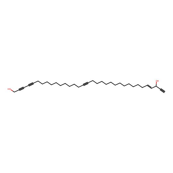2D Structure of (E,32S)-tetratriacont-30-en-2,4,16,33-tetrayne-1,32-diol