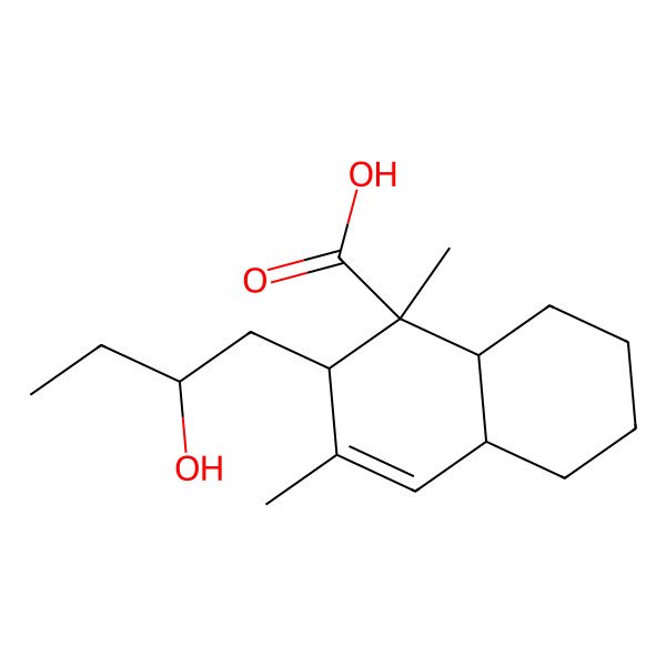 2D Structure of (1S,2R,4aR,8aS)-2-[(2R)-2-hydroxybutyl]-1,3-dimethyl-4a,5,6,7,8,8a-hexahydro-2H-naphthalene-1-carboxylic acid