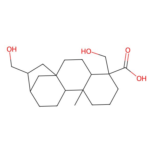 2D Structure of ent-16betaH,17,18-dihydroxykauran-19-oic acid