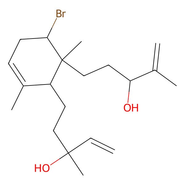 2D Structure of (3R)-5-[(1R,2R,6R)-6-bromo-2-[(3R)-3-hydroxy-3-methylpent-4-enyl]-1,3-dimethylcyclohex-3-en-1-yl]-2-methylpent-1-en-3-ol