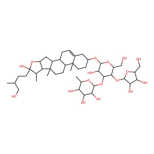 2D Structure of (2S,3R,4R,5R,6S)-2-[(2R,3R,4R,5R,6R)-5-[(2S,3S,4S,5S)-3,4-dihydroxy-5-(hydroxymethyl)oxolan-2-yl]oxy-3-hydroxy-2-[[(1S,2S,4S,6R,7S,8R,9S,12S,13R,16S)-6-hydroxy-6-[(3R)-4-hydroxy-3-methylbutyl]-7,9,13-trimethyl-5-oxapentacyclo[10.8.0.02,9.04,8.013,18]icos-18-en-16-yl]oxy]-6-(hydroxymethyl)oxan-4-yl]oxy-6-methyloxane-3,4,5-triol