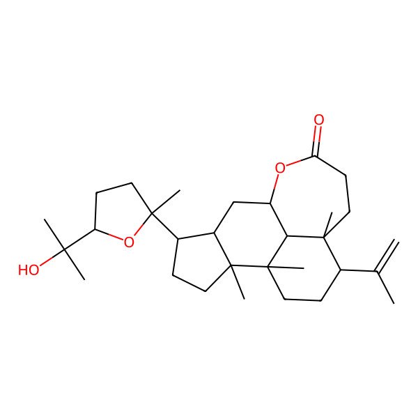 2D Structure of (1R,4R,5S,10R,12R,13S,16R,17R)-13-[(2S,5R)-5-(2-hydroxypropan-2-yl)-2-methyloxolan-2-yl]-1,5,16-trimethyl-4-prop-1-en-2-yl-9-oxatetracyclo[8.6.1.05,17.012,16]heptadecan-8-one