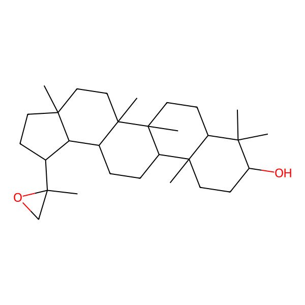 2D Structure of (1R,3aR,5aR,5bR,7aR,9S,11aR,11bR,13aR,13bS)-3a,5a,5b,8,8,11a-hexamethyl-1-[(2S)-2-methyloxiran-2-yl]-1,2,3,4,5,6,7,7a,9,10,11,11b,12,13,13a,13b-hexadecahydrocyclopenta[a]chrysen-9-ol