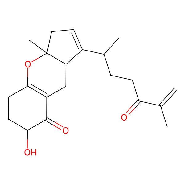 2D Structure of 7-Hydroxy-3a-methyl-1-(6-methyl-5-oxohept-6-en-2-yl)-3,5,6,7,9,9a-hexahydrocyclopenta[b]chromen-8-one