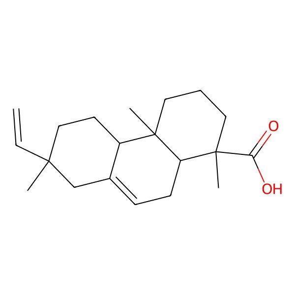 2D Structure of (1R,4aR,4bS,7R,10aR)-7-ethenyl-1,4a,7-trimethyl-3,4,4b,5,6,8,10,10a-octahydro-2H-phenanthrene-1-carboxylic acid