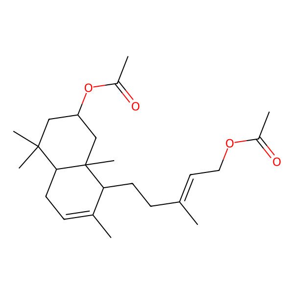 2D Structure of [(E)-5-[(1R,4aR,7S,8aR)-7-acetyloxy-2,5,5,8a-tetramethyl-1,4,4a,6,7,8-hexahydronaphthalen-1-yl]-3-methylpent-2-enyl] acetate