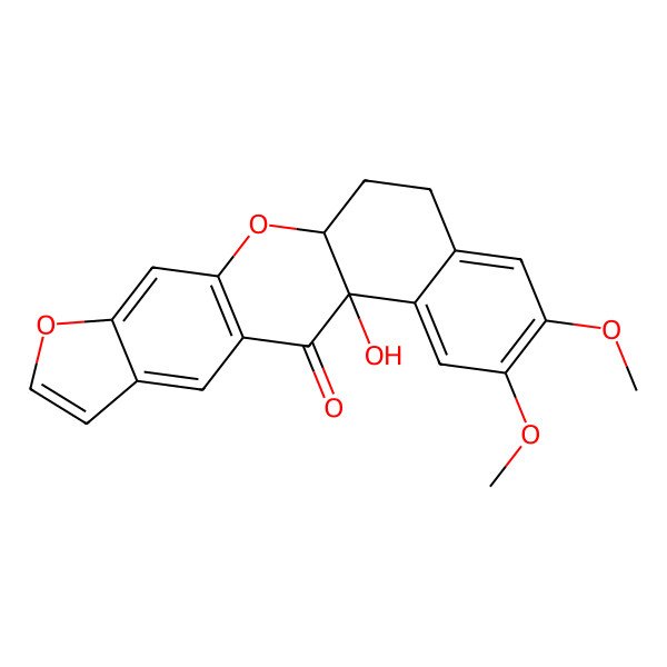 2D Structure of 13-Hydroxy-16,17-dimethoxy-2,6-dioxapentacyclo[11.8.0.03,11.05,9.014,19]henicosa-3(11),4,7,9,14,16,18-heptaen-12-one