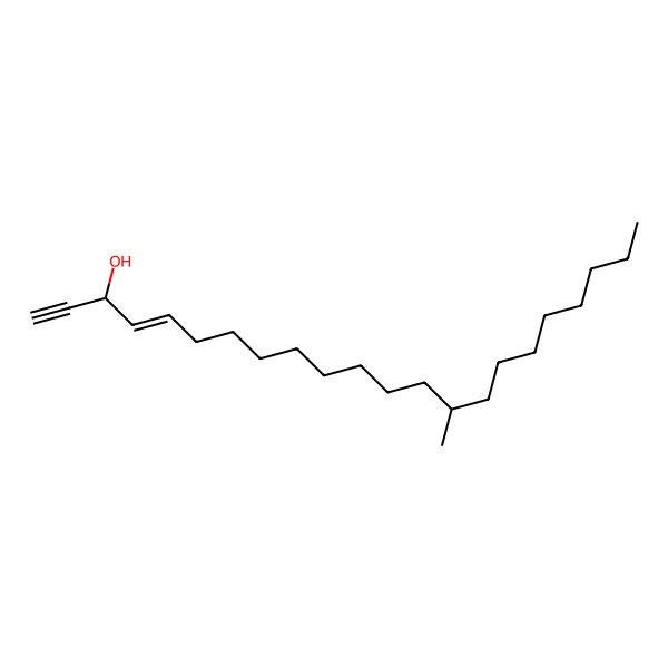 2D Structure of (E,3R)-14-methyldocos-4-en-1-yn-3-ol
