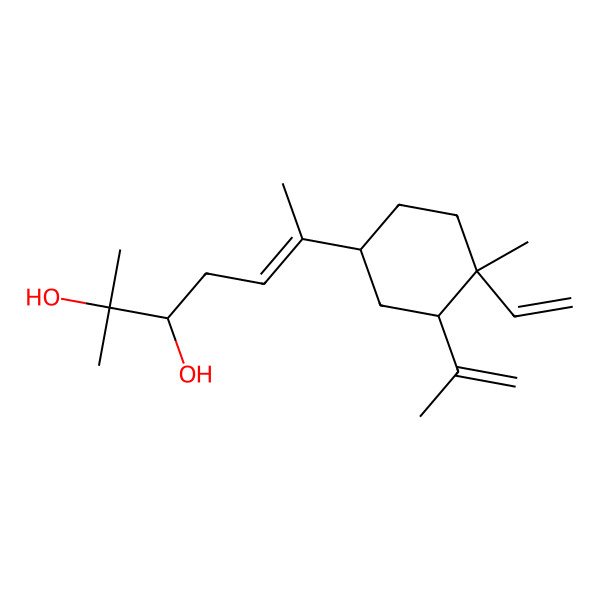 2D Structure of (E,3R)-6-[(1S,3R,4R)-4-ethenyl-4-methyl-3-prop-1-en-2-ylcyclohexyl]-2-methylhept-5-ene-2,3-diol