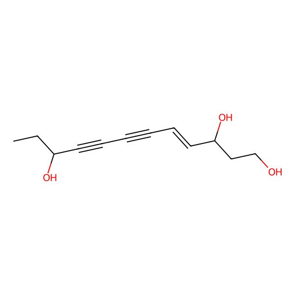 2D Structure of (E,3R,10S)-dodec-4-en-6,8-diyne-1,3,10-triol