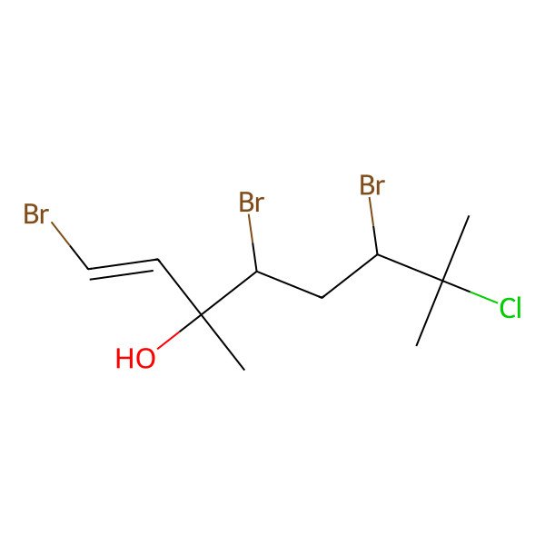 2D Structure of (E,3S,4S,6S)-1,4,6-tribromo-7-chloro-3,7-dimethyloct-1-en-3-ol
