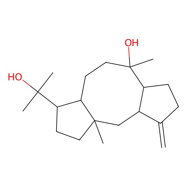 2D Structure of (1R,3S,7R,8S,11S,12R)-12-(2-hydroxypropan-2-yl)-1,8-dimethyl-4-methylidenetricyclo[9.3.0.03,7]tetradecan-8-ol