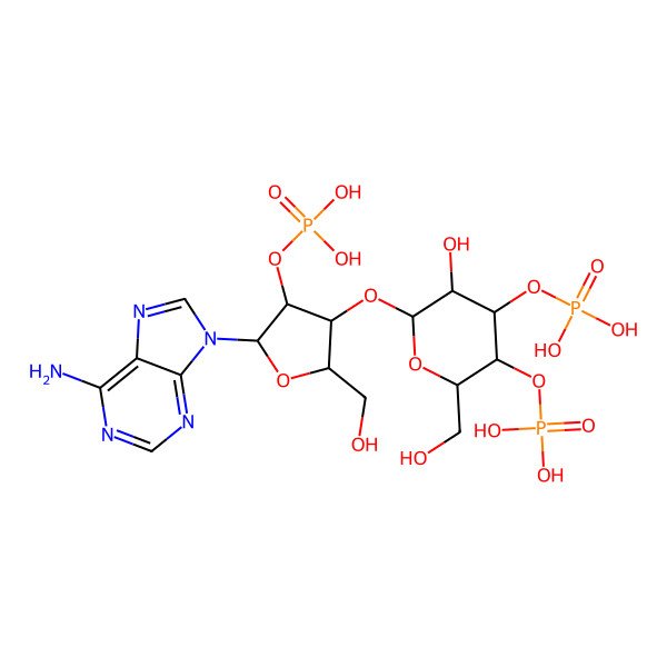 2D Structure of [(2S,3R,4S,5R)-2-(6-aminopurin-9-yl)-4-[(2R,3S,4R,5R,6R)-3-hydroxy-6-(hydroxymethyl)-4,5-diphosphonooxyoxan-2-yl]oxy-5-(hydroxymethyl)oxolan-3-yl] dihydrogen phosphate