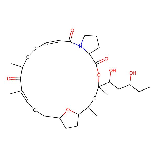 2D Structure of 4-(1,3-Dihydroxypentyl)-2,4,17,19-tetramethyl-5,26-dioxa-11-azatricyclo[21.2.1.07,11]hexacosa-13,19-diene-6,12,18-trione