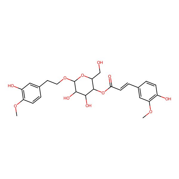 2D Structure of [4,5-Dihydroxy-6-[2-(3-hydroxy-4-methoxyphenyl)ethoxy]-2-(hydroxymethyl)oxan-3-yl] 3-(4-hydroxy-3-methoxyphenyl)prop-2-enoate
